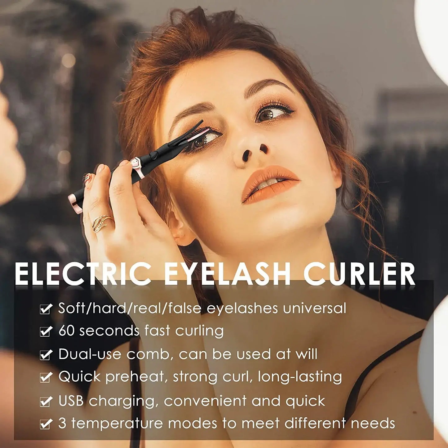 Heated USB Rechargeable Eyelash Curler For Fast, Natural Curling