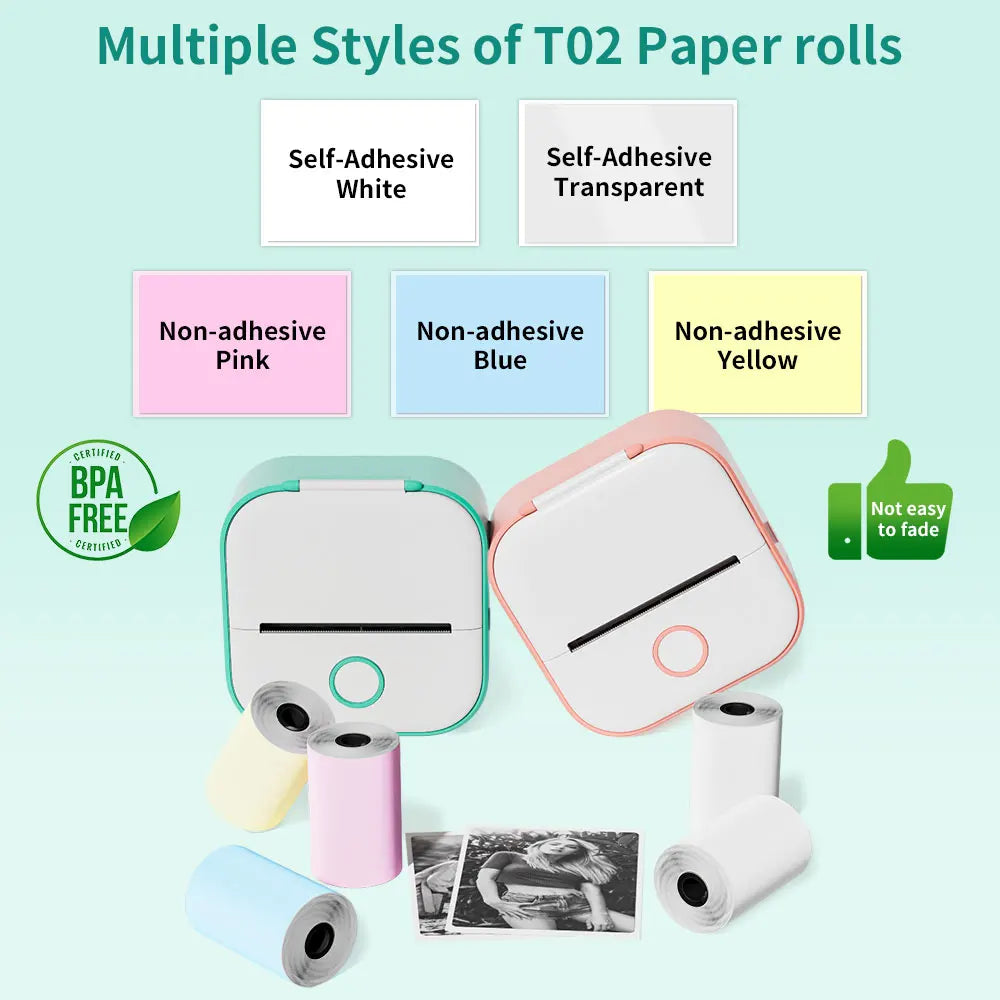 Mini Printer with Self adhesive Sticker Paper