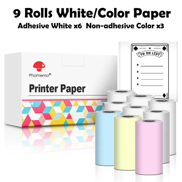 Mini Printer with Self adhesive Sticker Paper