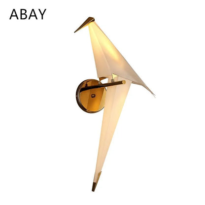 LED Origami Paper Crane Wall Lamp